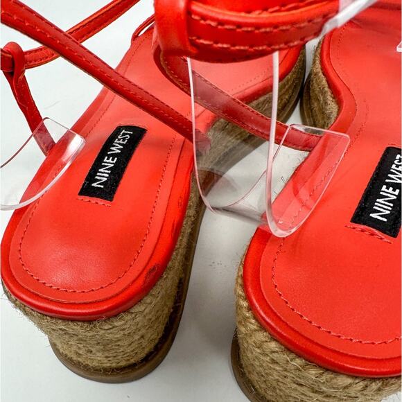 Nine West Alexx Orange Strappy Wedge Espadrille Sandal, NEW, Size 6, MSRP $89 - Picture 12 of 14